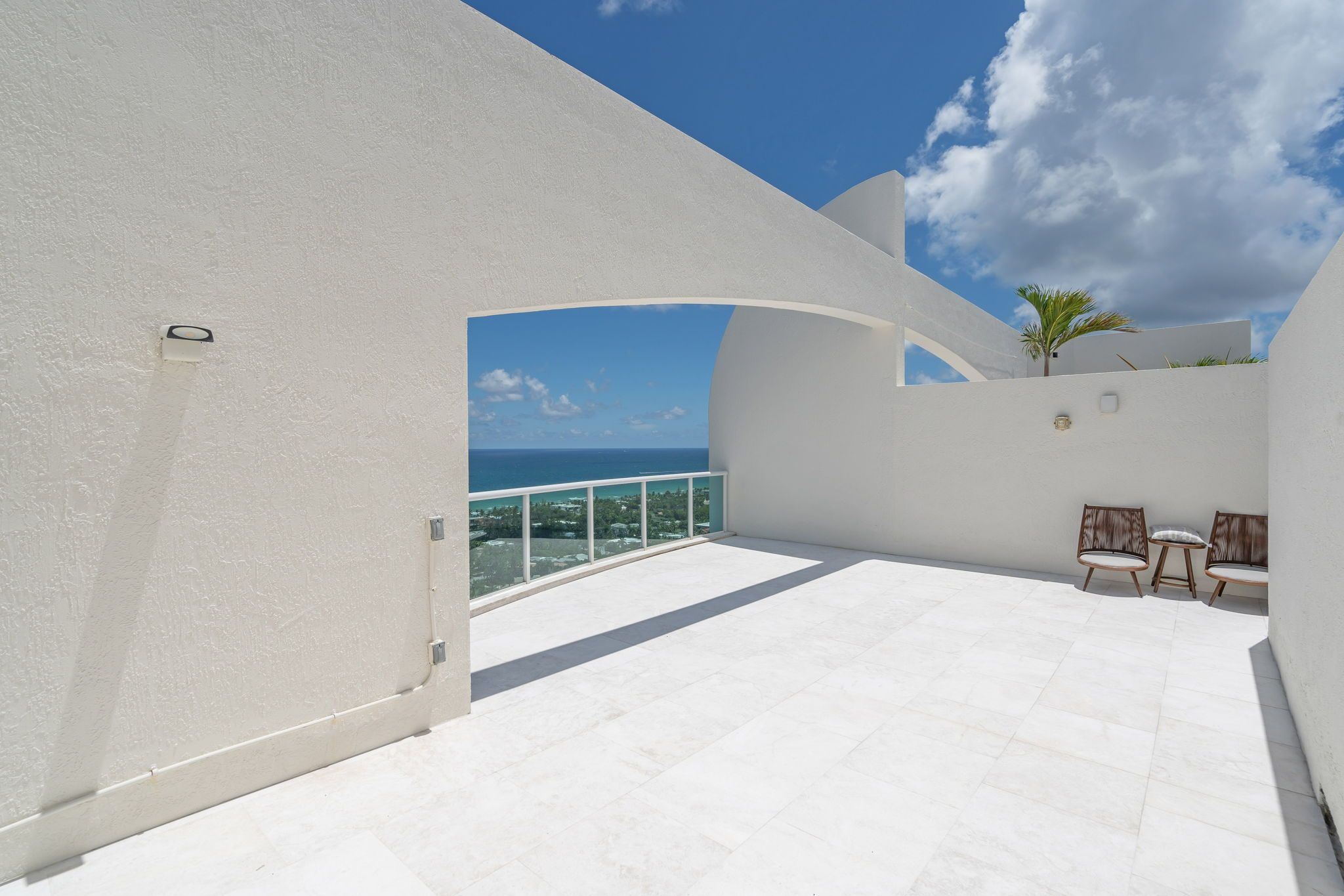 Private rooftop terrace with ocean views